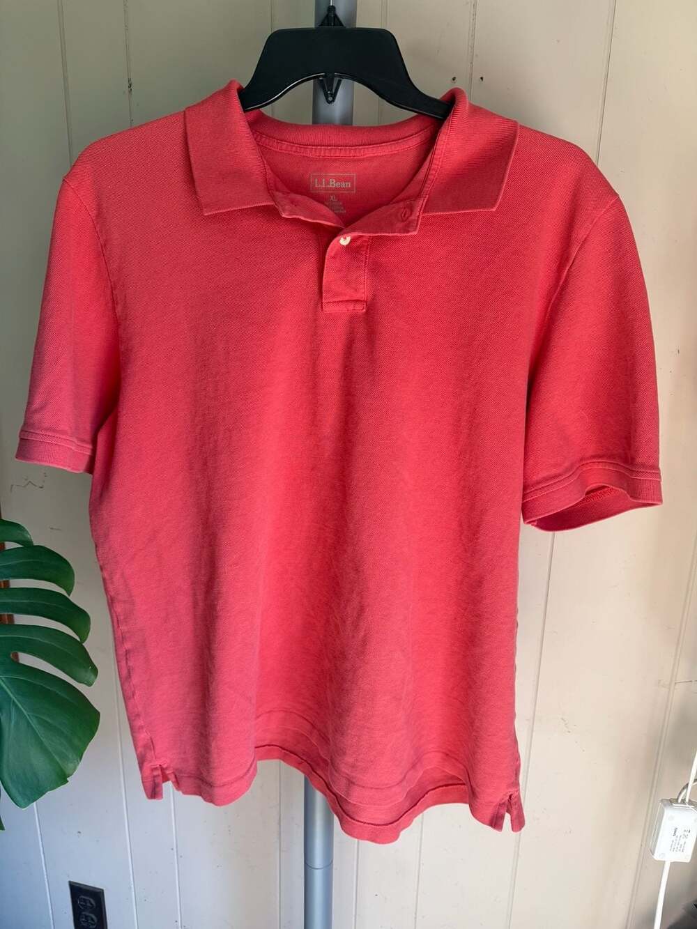 L.L.Bean Men's Short Sleeve Pique Polo Shirt Red